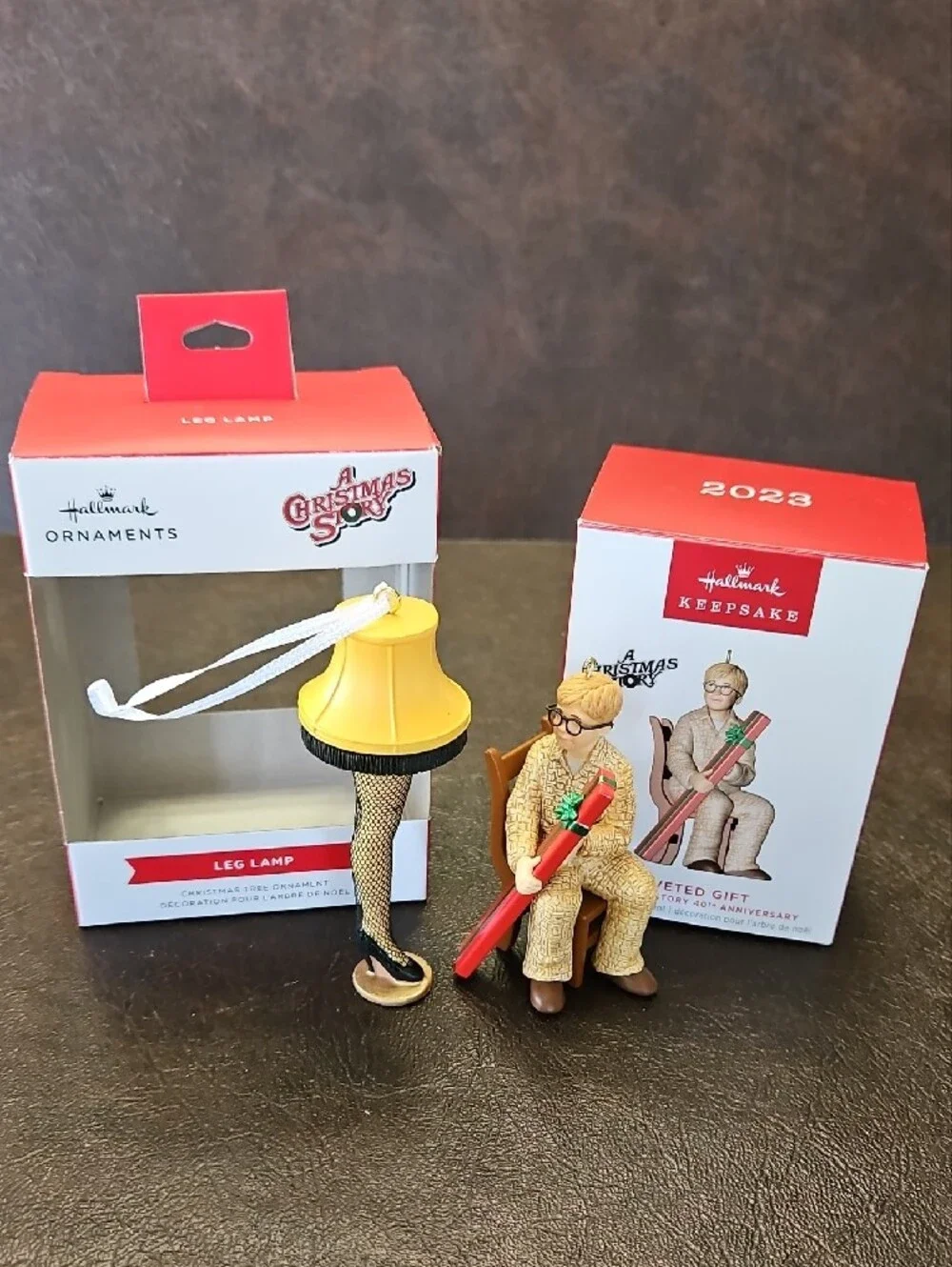 Hallmark A Christmas Story Ralphie 40th Anniversary and leg Lamp ornament